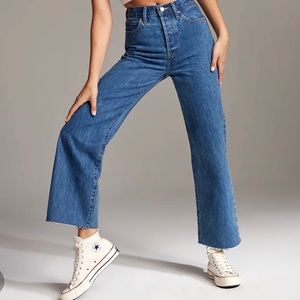 Denim Forum Farrah High Rise Wide Leg Jeans